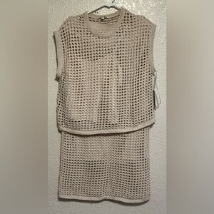 Steve Madden Cream Knit Skirt Set